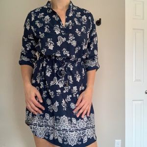 Blue Paisley Print Dress